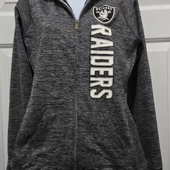 NFL Team Apparel Womens Las Vegas Raiders Zip Front Long Sleeve Hoodie Authentic - Picture 1 of 7